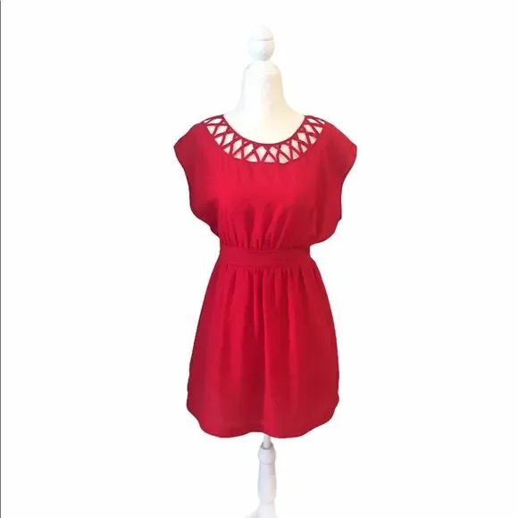 ❤️ Forever 21 Red Cage Dress ❤️ - Picture 5 of 15